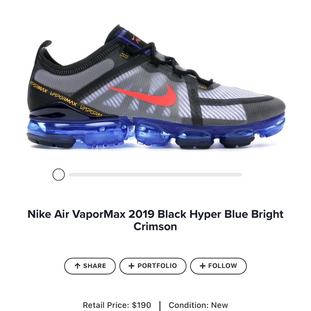 Nike Air VaporMax ‘19 BlackHyperBlueBrightCrimson